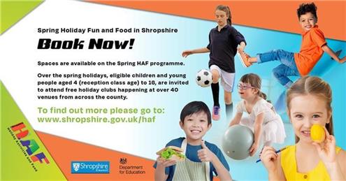 - Shropshire Spring / Easter HAF (Holiday Activities & Food) Programme 2024